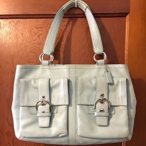 Coach Leather “Soho” Satchel - Light Blue